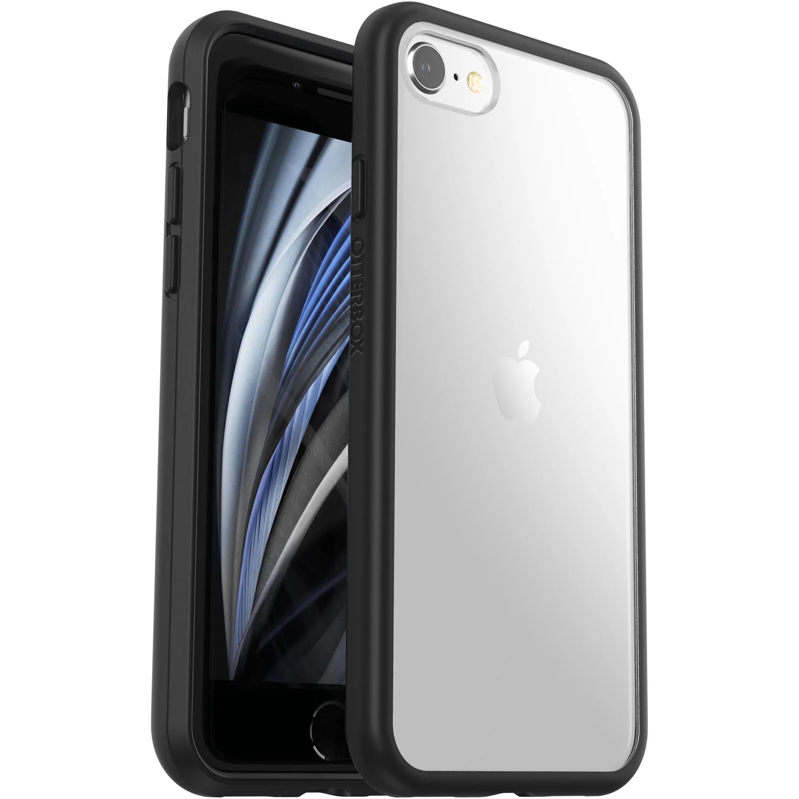 EOL OtterBox React Apple iPhone SE (3rd & 2nd Gen) and iPhone 8/7 Case Black Crystal (Clear