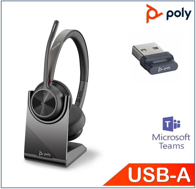 Plantronicspoly Voyager 4320 Uc Headset With Charge Stand Usb Ateams Certified Dual Ear 4128