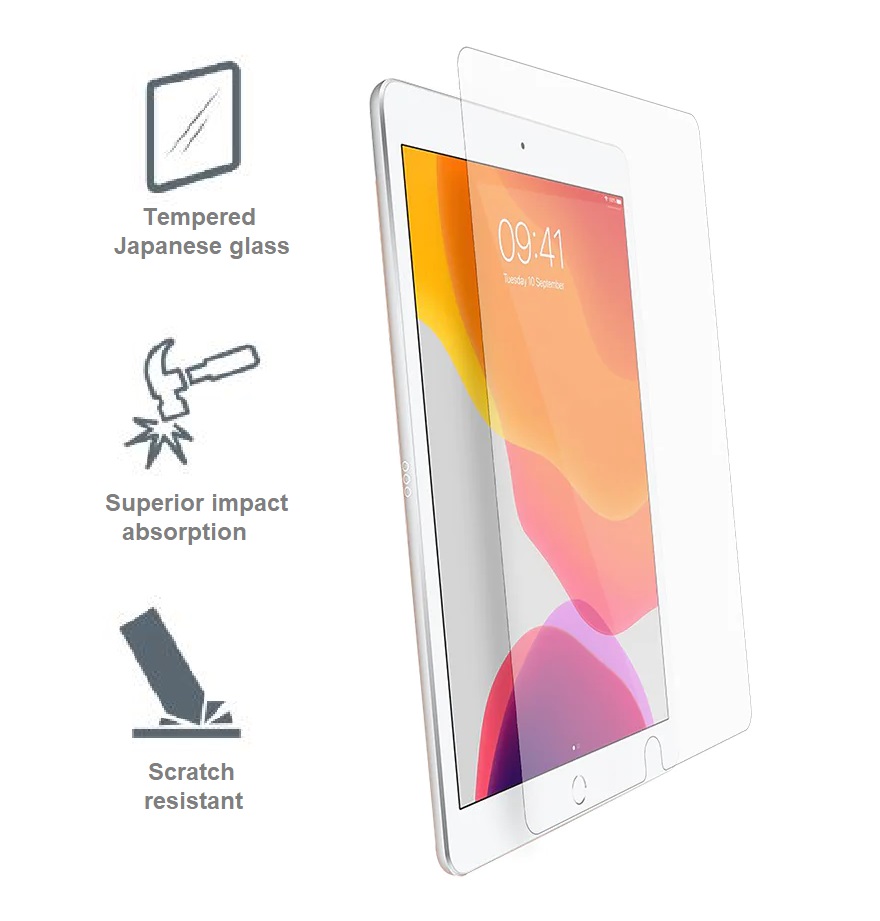 OpticShield Apple iPad (10.2') (9th/8th/7th Gen) Tempered Glass