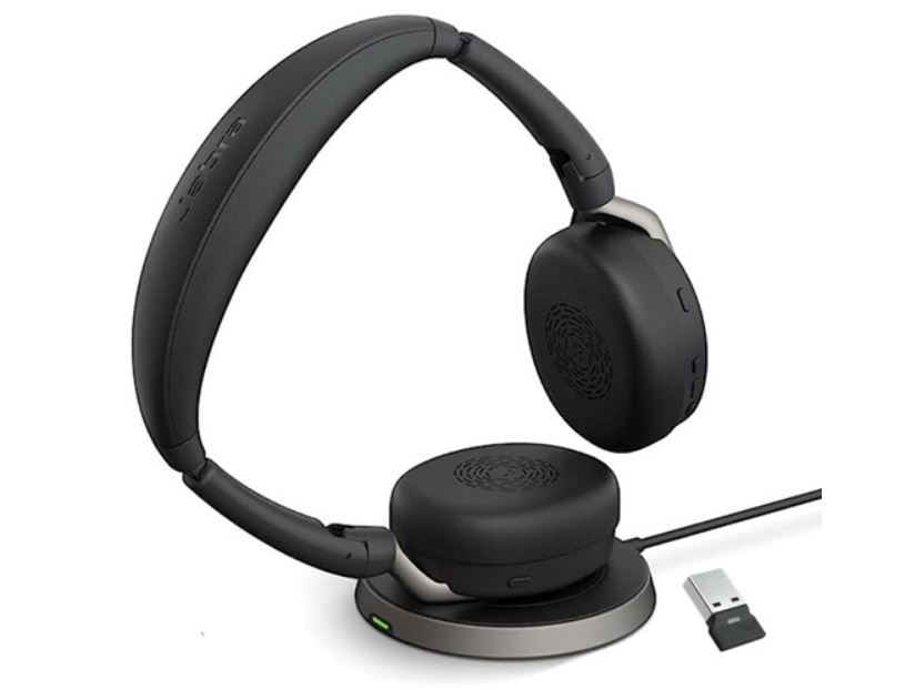 Jabra Evolve2 65 Flex UC Stereo Bluetooth Headset, Link380a USBA